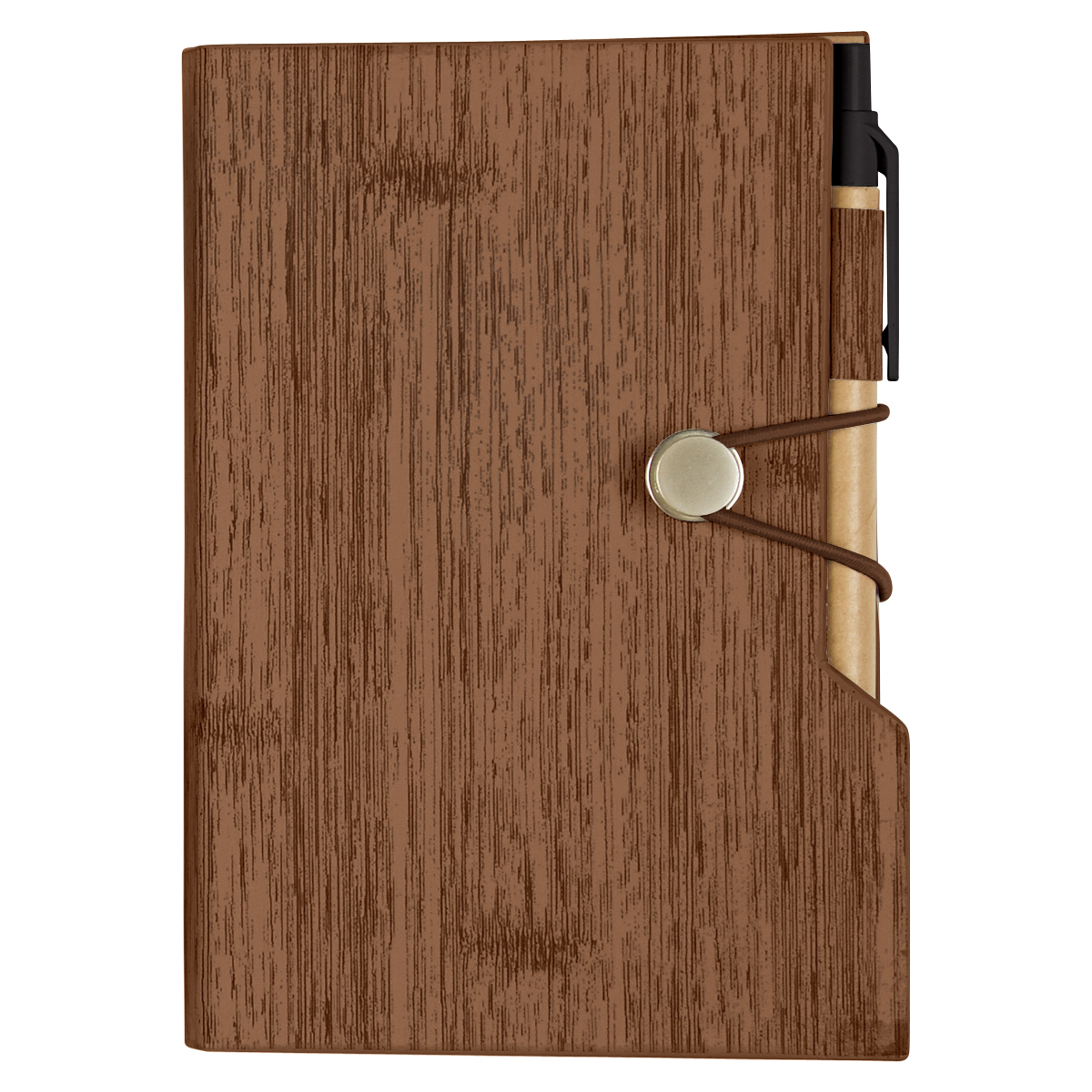 Picture of Woodgrain Look Notebook With Sticky Notes And Flags