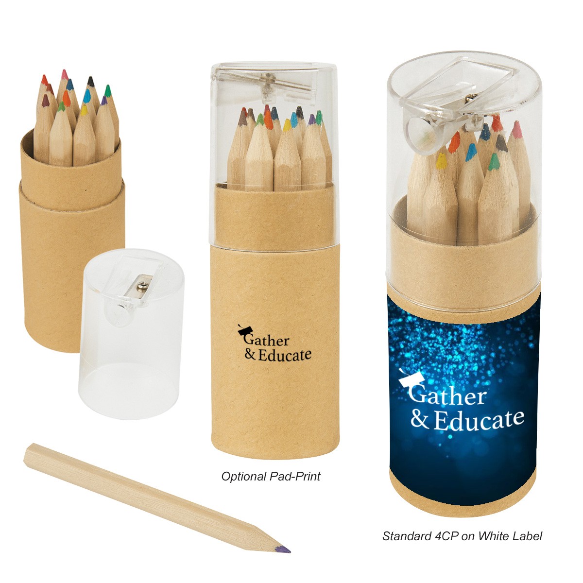 Picture of 12-piece Colored Pencil Set In Tube With Sharpener