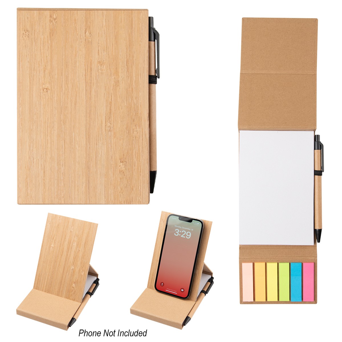Picture of Bamboo Desk Jotter With Phone Stand