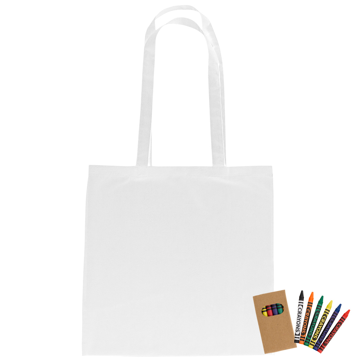 Picture of 100% Cotton Coloring Tote Bag With Crayons