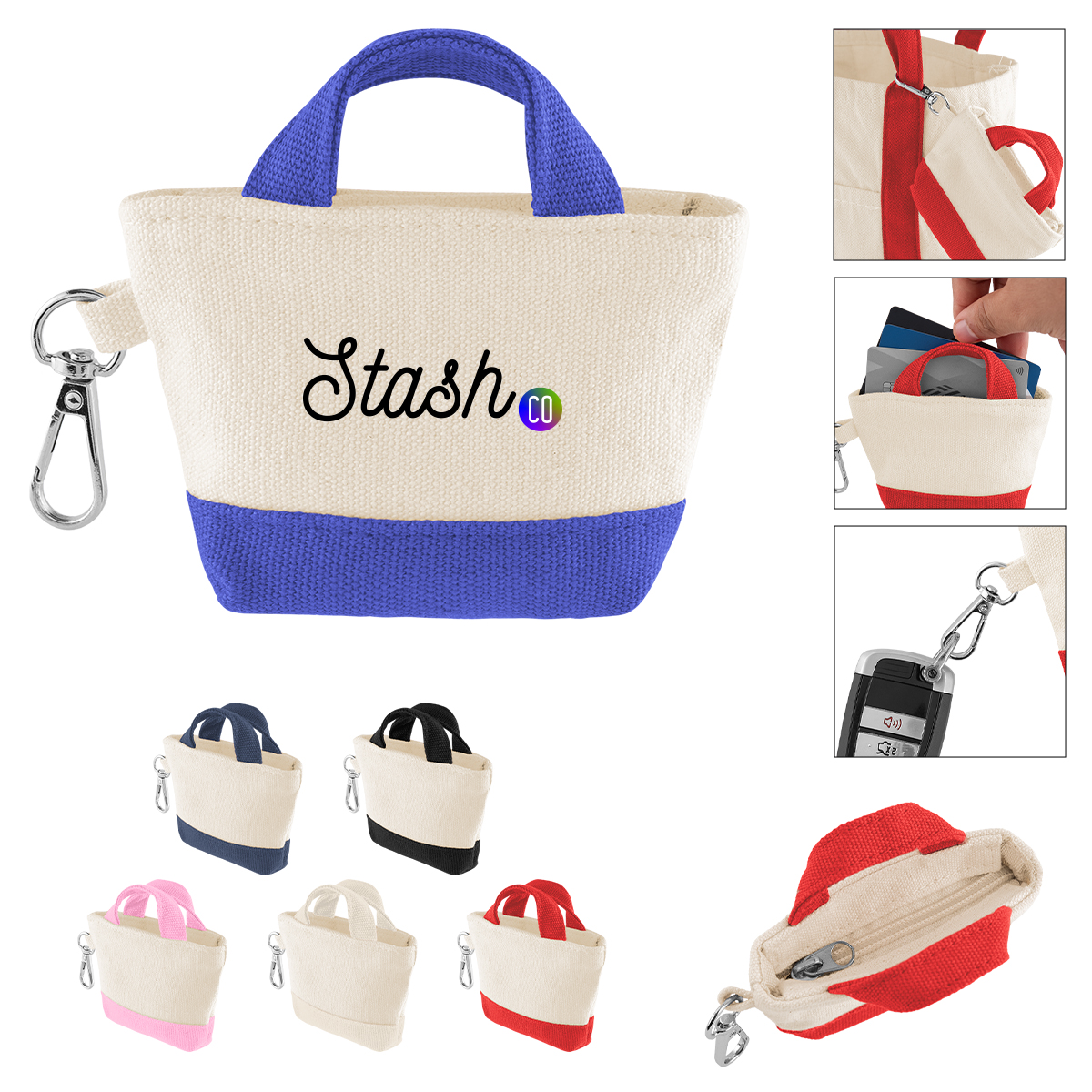Picture of 12 Oz. Recycled Cotton Mini Tote Bag Charm