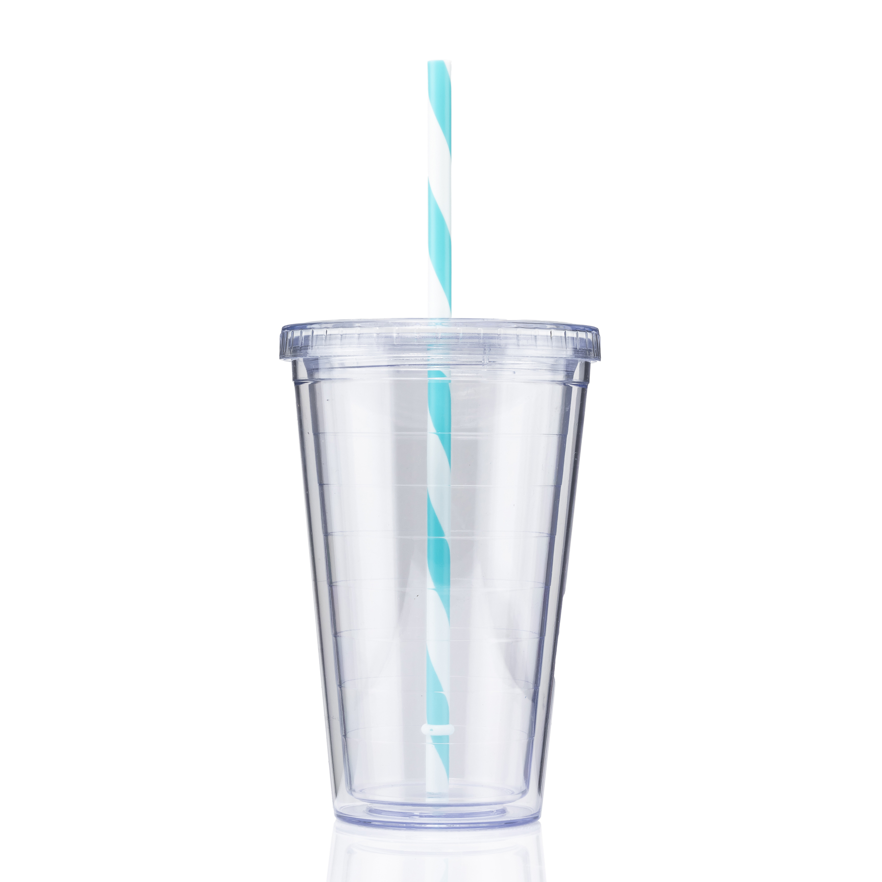 Picture of 16 oz Slurpy with Colored Lid & Striped Straw Tumbler