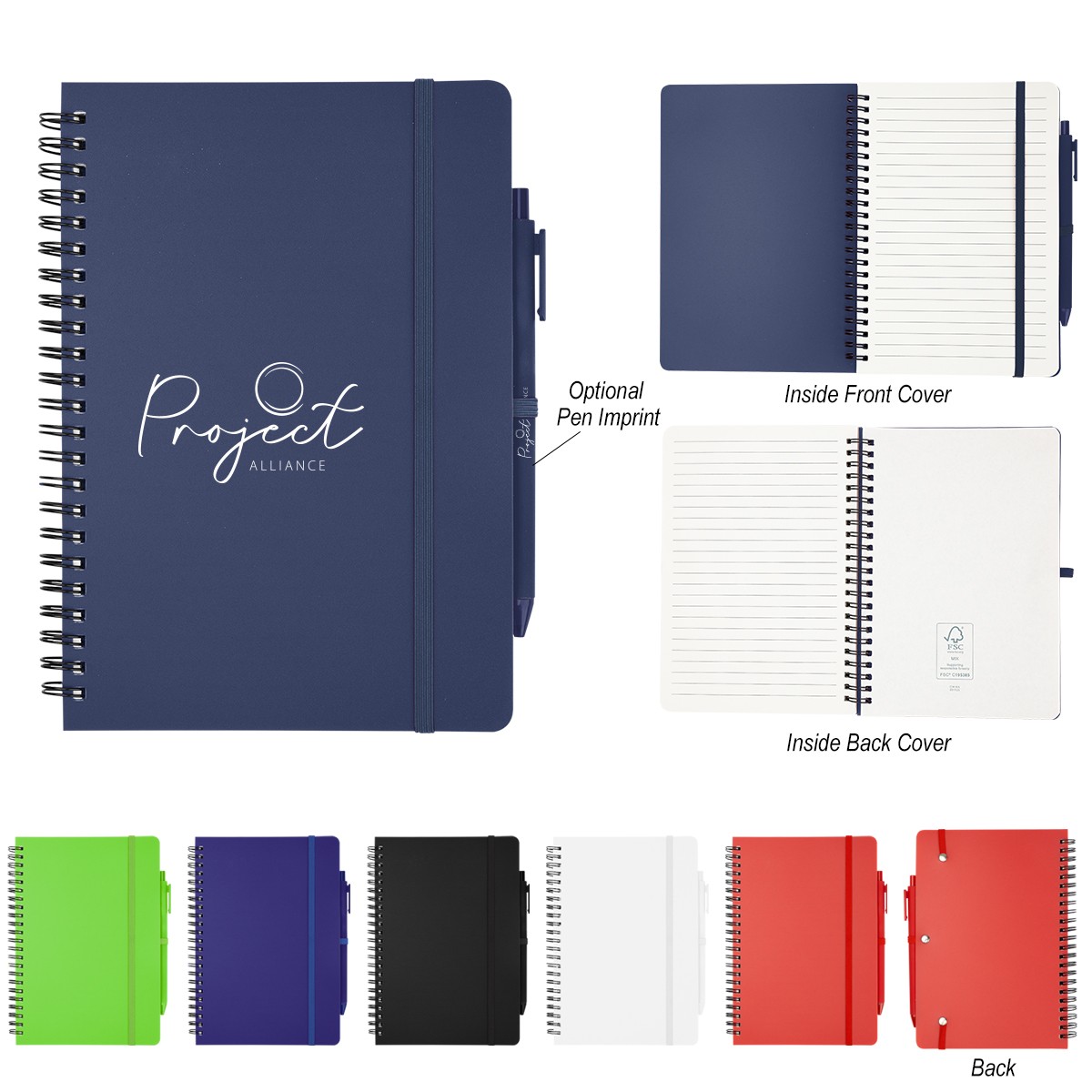 Picture of Repreve® Recycled Spiral Notebook With Pen