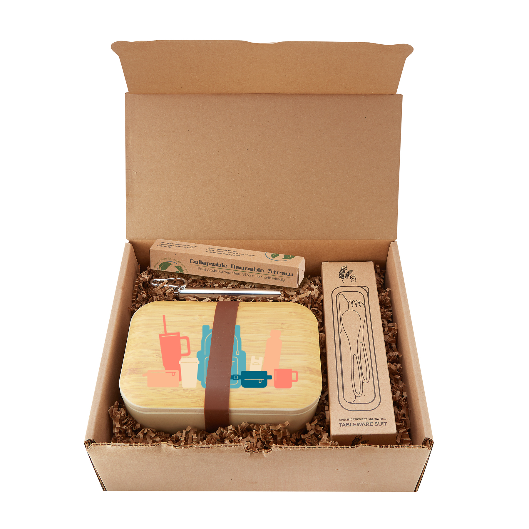 Picture of Organic Bento Lunch Set w/Eco Cutlery and Straw