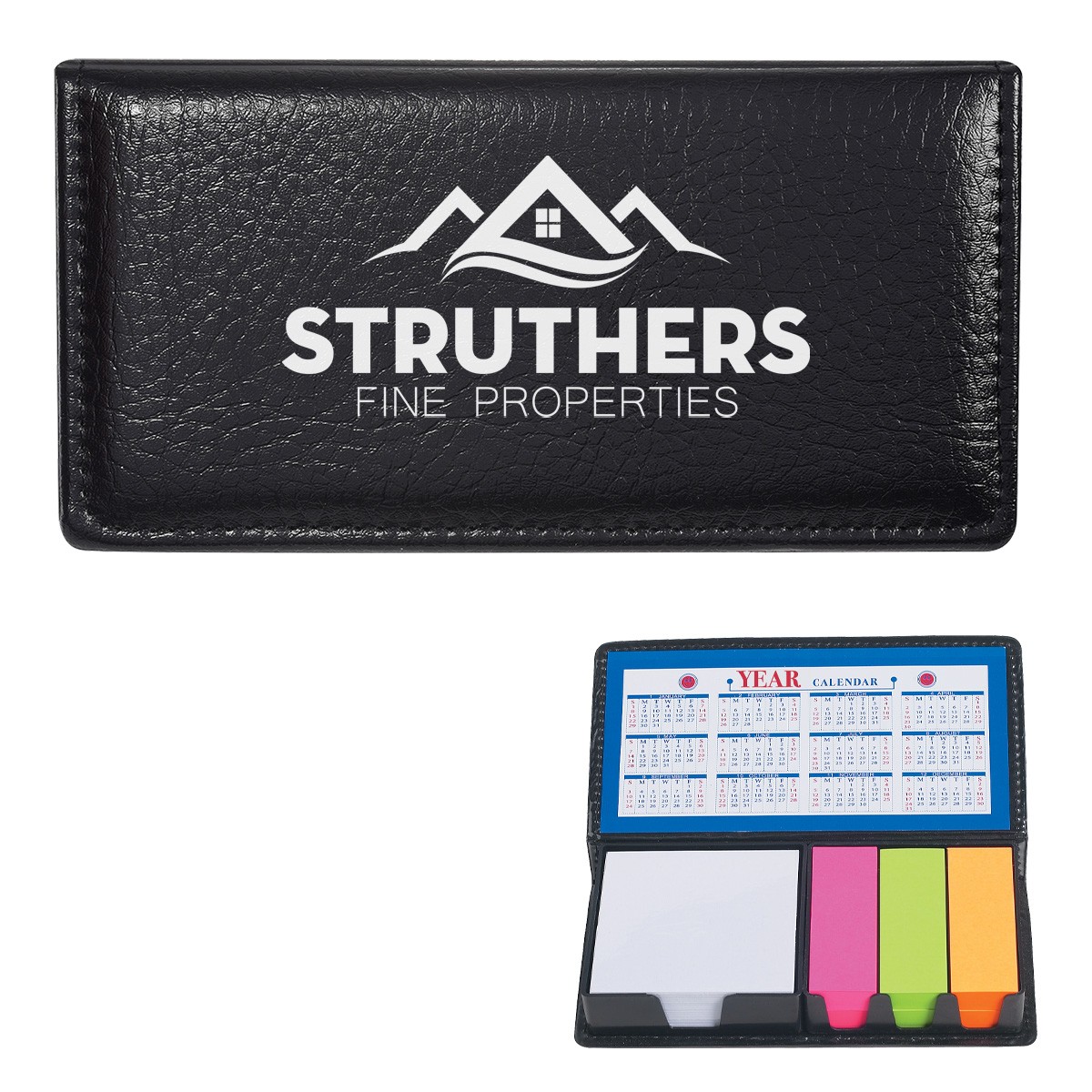 Picture of Leather Look Case Of Sticky Notes With Calendar