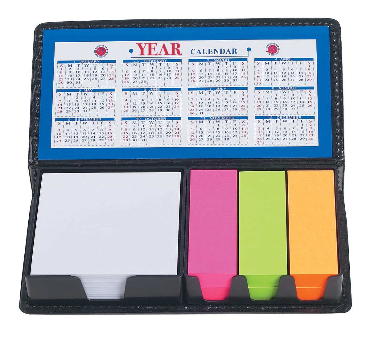 Picture of Leather Look Case Of Sticky Notes With Calendar