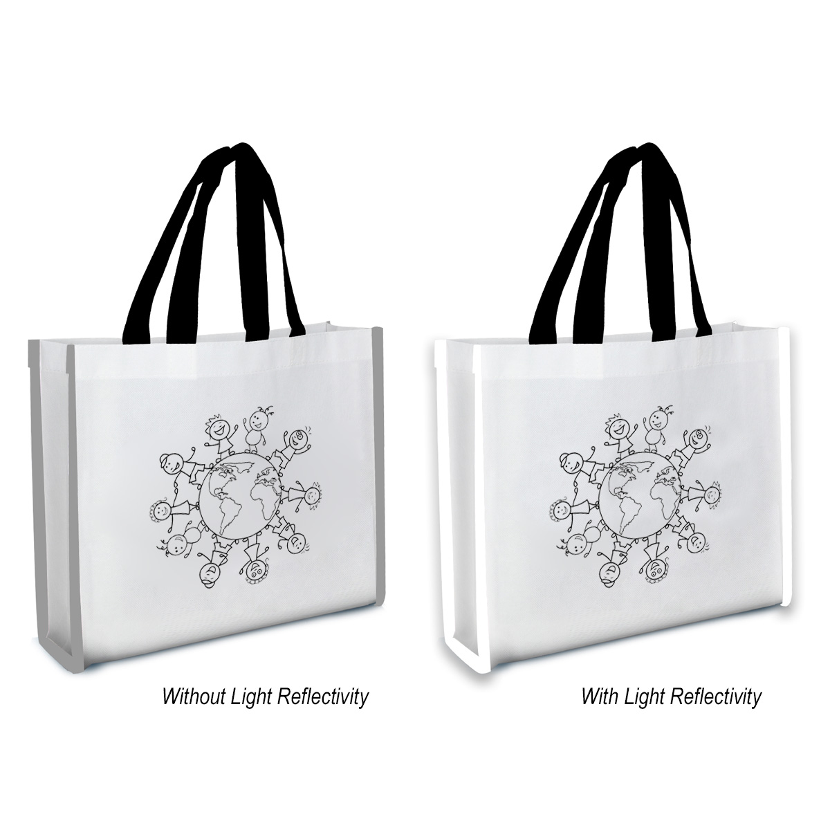 Picture of Reflective Non-woven Coloring Tote Bag With Crayons
