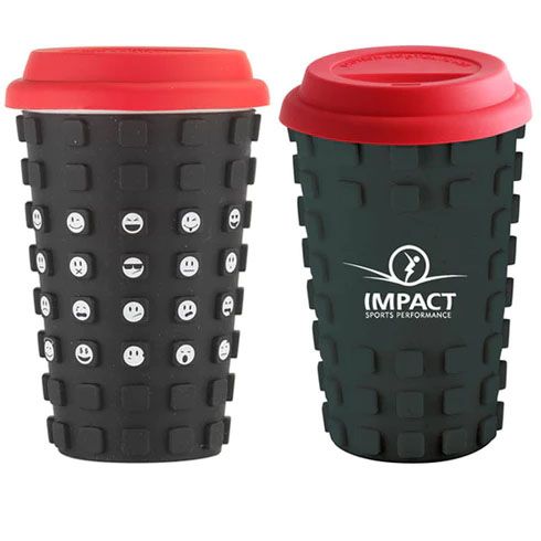 Picture of Sili Square 14 Oz. Ceramic Cup with Silicone Sleeve and Emotion Faces