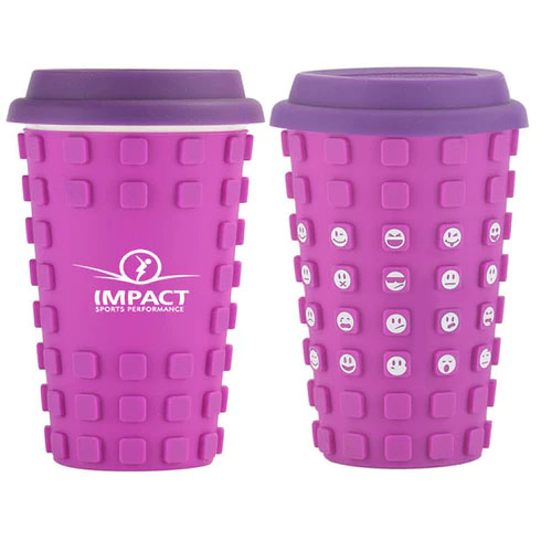 Picture of Sili Square 14 Oz. Ceramic Cup with Silicone Sleeve and Emotion Faces