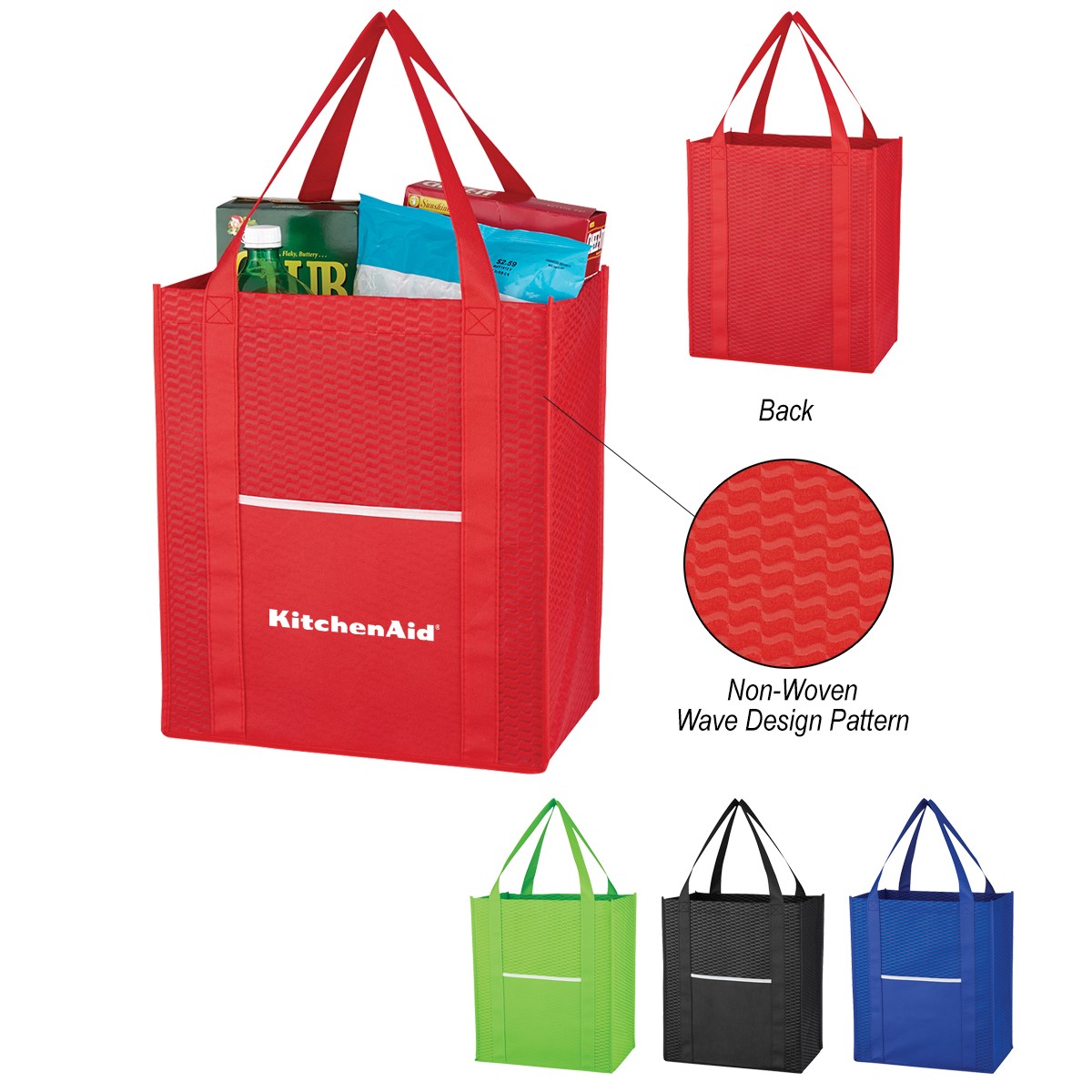 Picture of Non-woven Wave Shopper Tote Bag