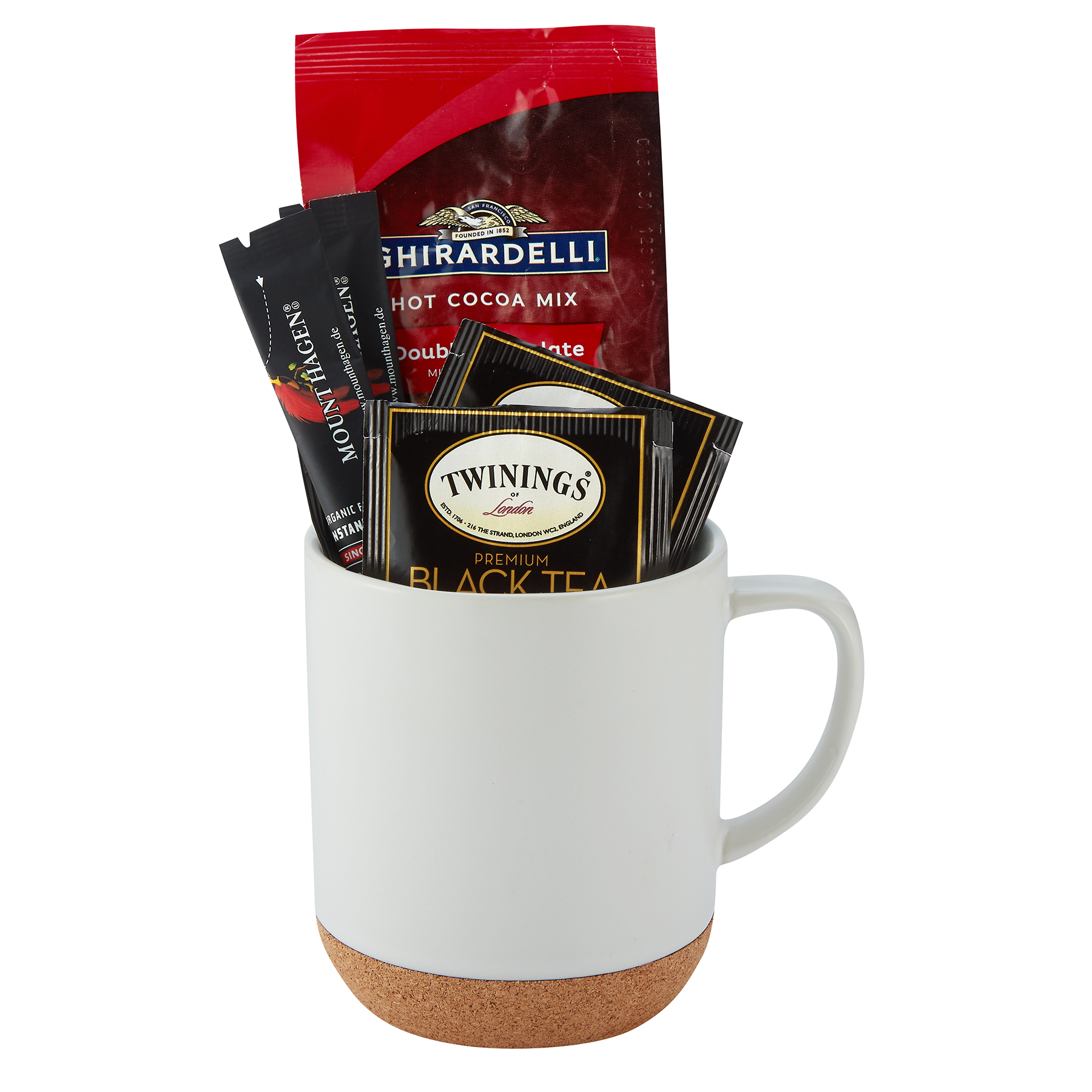 Picture of 14 Oz. Cork Bottom Ceramic Mug Gift Set F