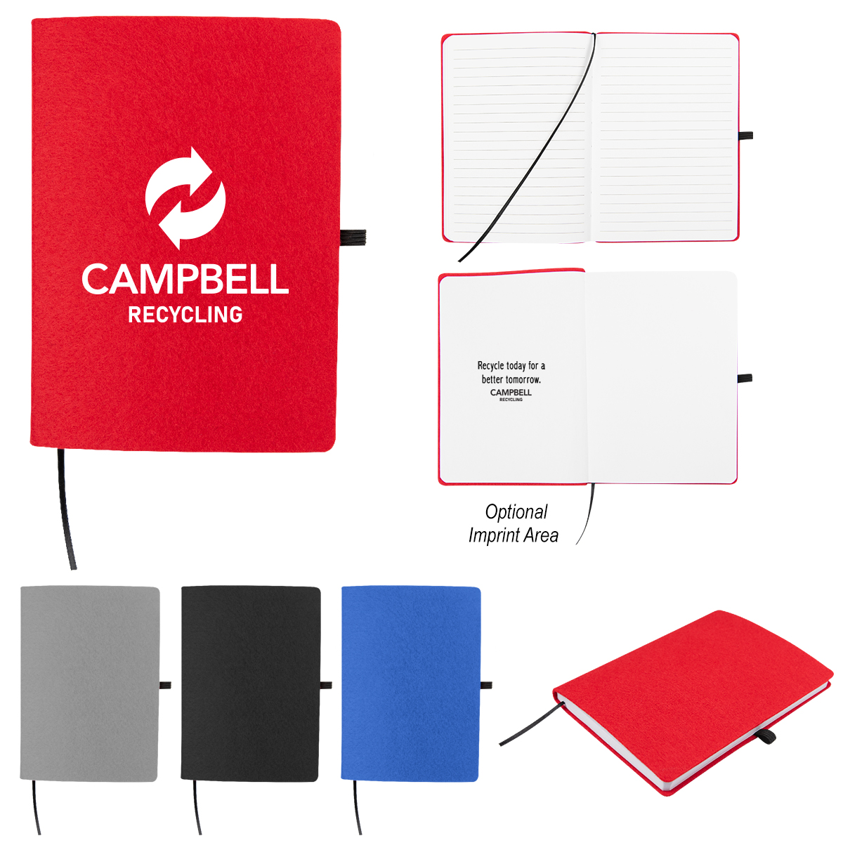 Picture of Book Club Rpet Felt Notebook