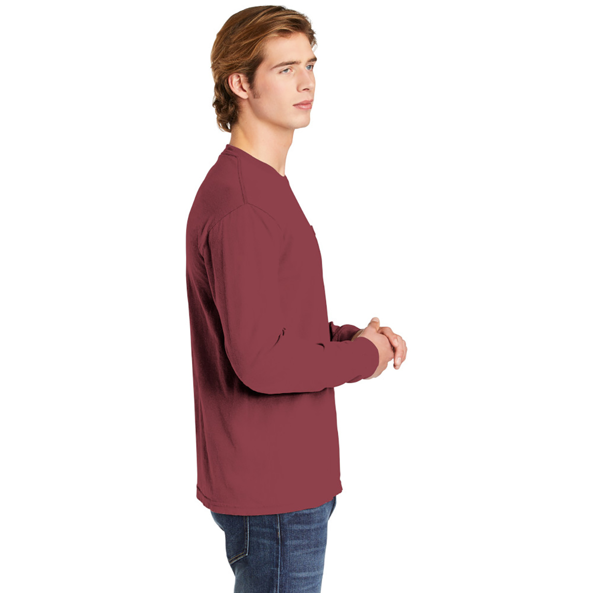 Picture of Garment-dyed Heavyweight Long Sleeve Pocket T-shirt