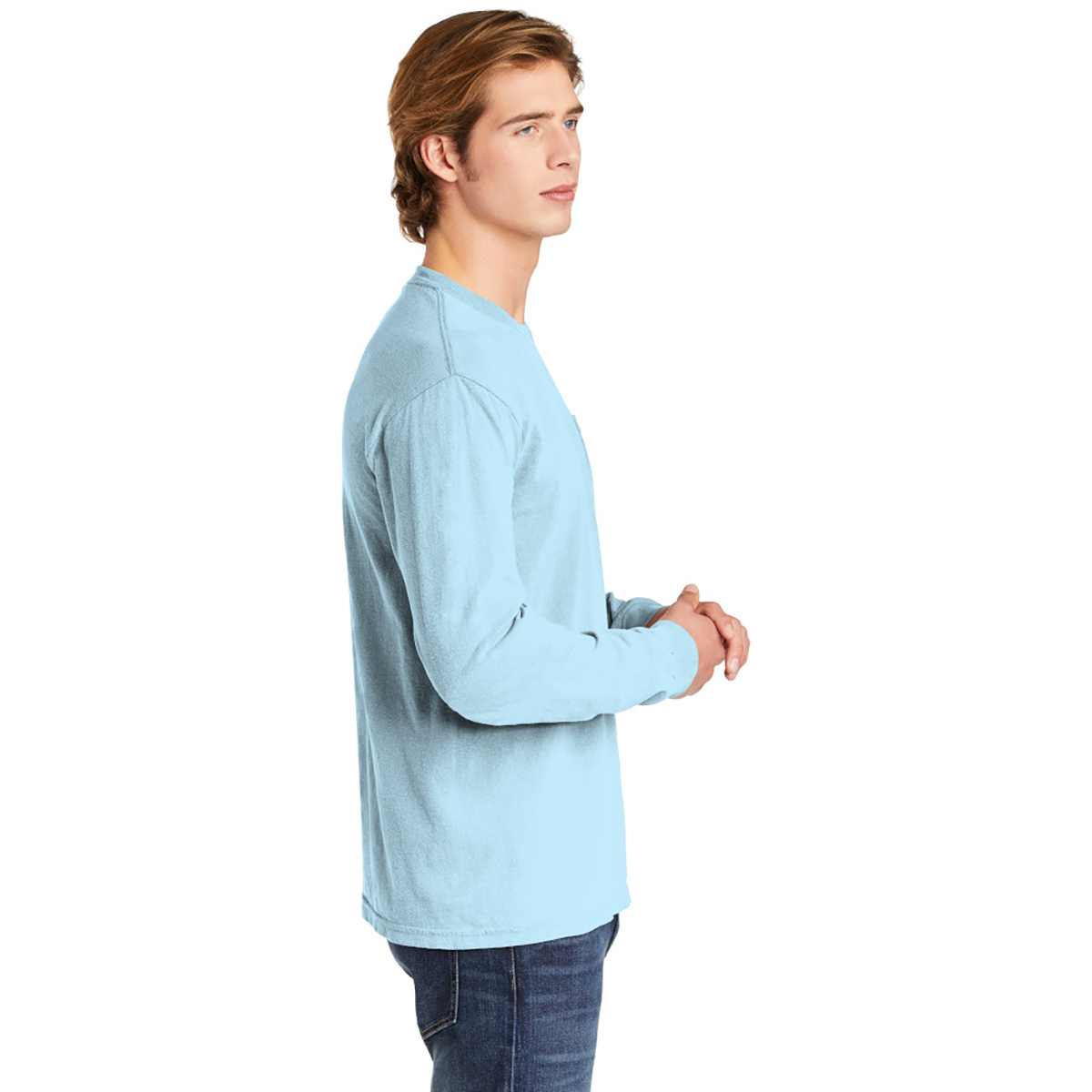 Picture of Garment-dyed Heavyweight Long Sleeve Pocket T-shirt