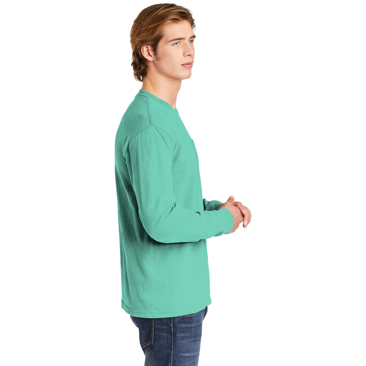Picture of Garment-dyed Heavyweight Long Sleeve Pocket T-shirt