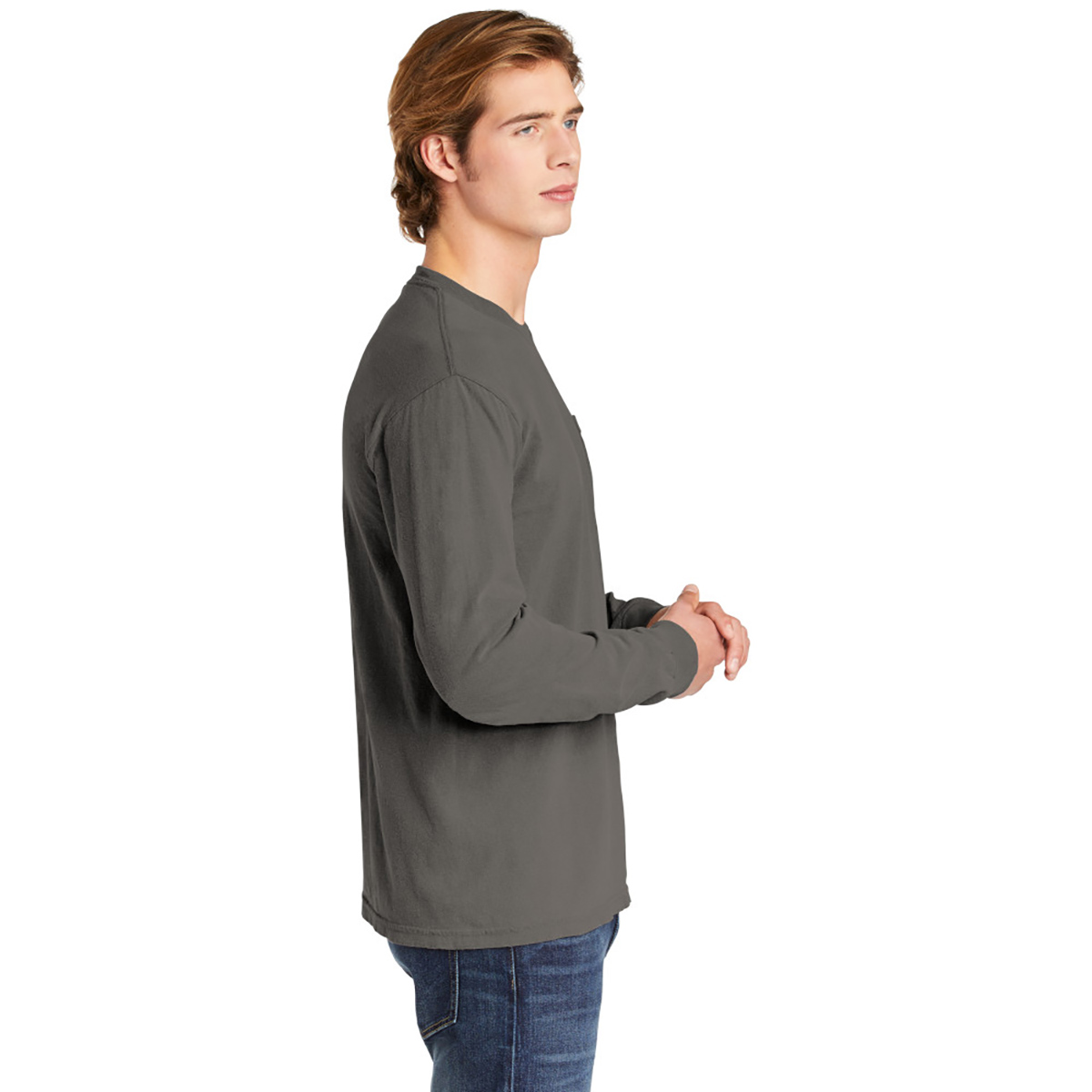 Picture of Garment-dyed Heavyweight Long Sleeve Pocket T-shirt