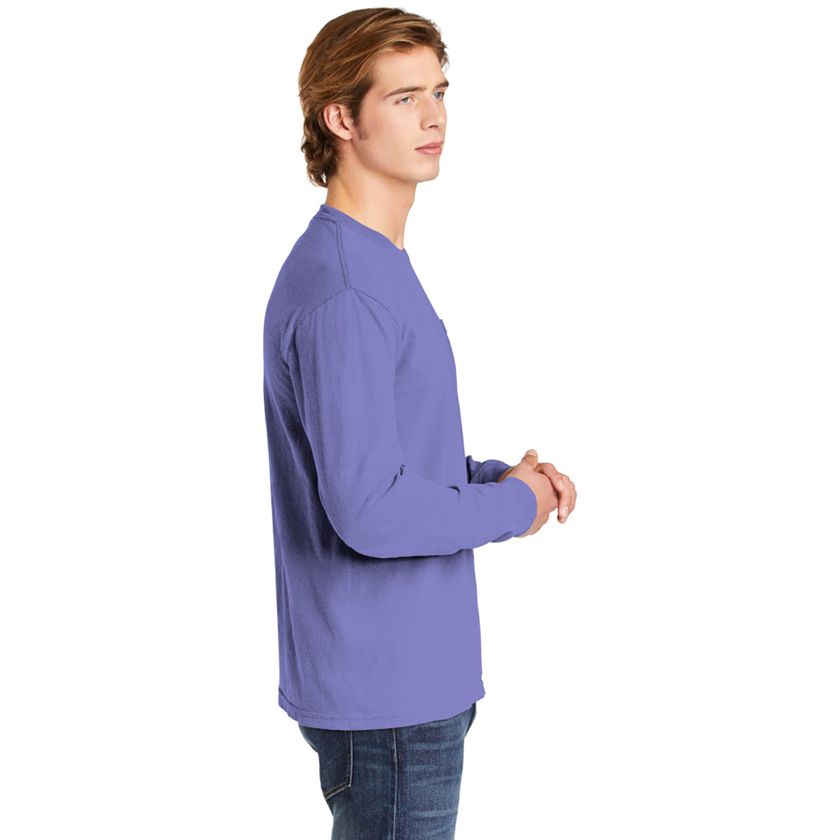 Picture of Garment-dyed Heavyweight Long Sleeve Pocket T-shirt