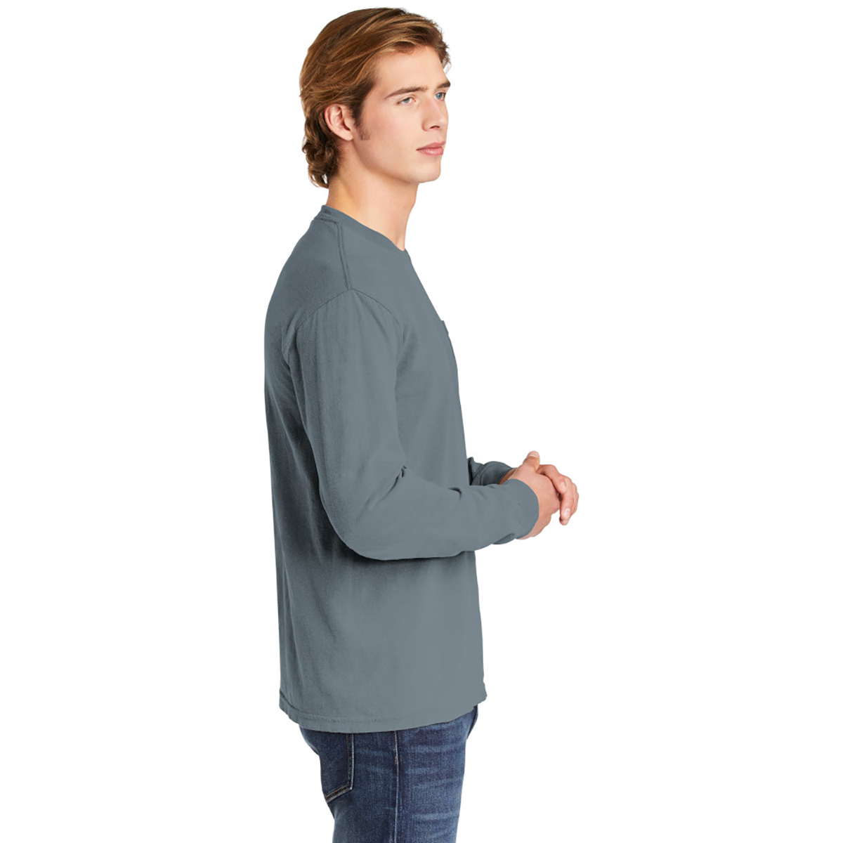 Picture of Garment-dyed Heavyweight Long Sleeve Pocket T-shirt