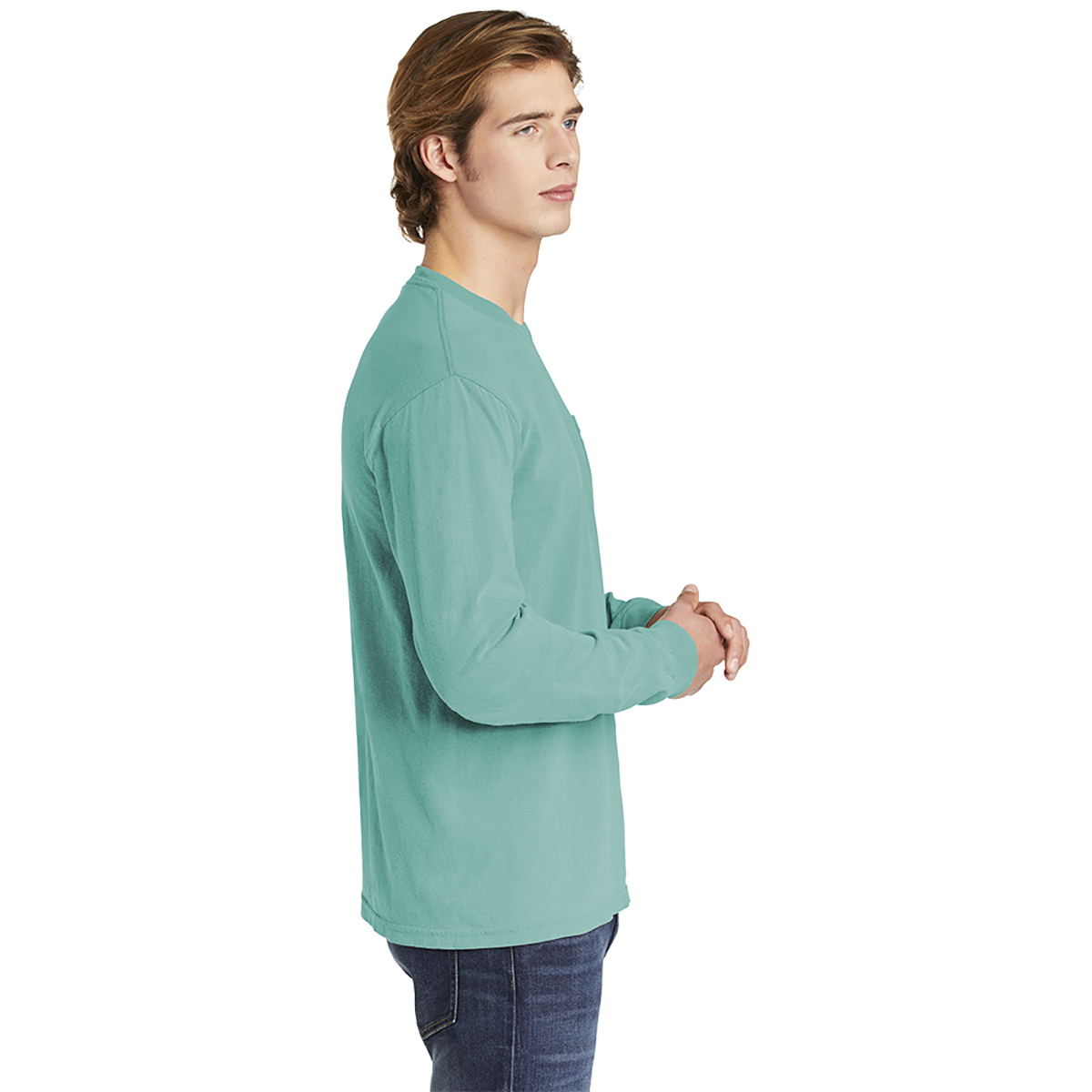 Picture of Garment-dyed Heavyweight Long Sleeve Pocket T-shirt