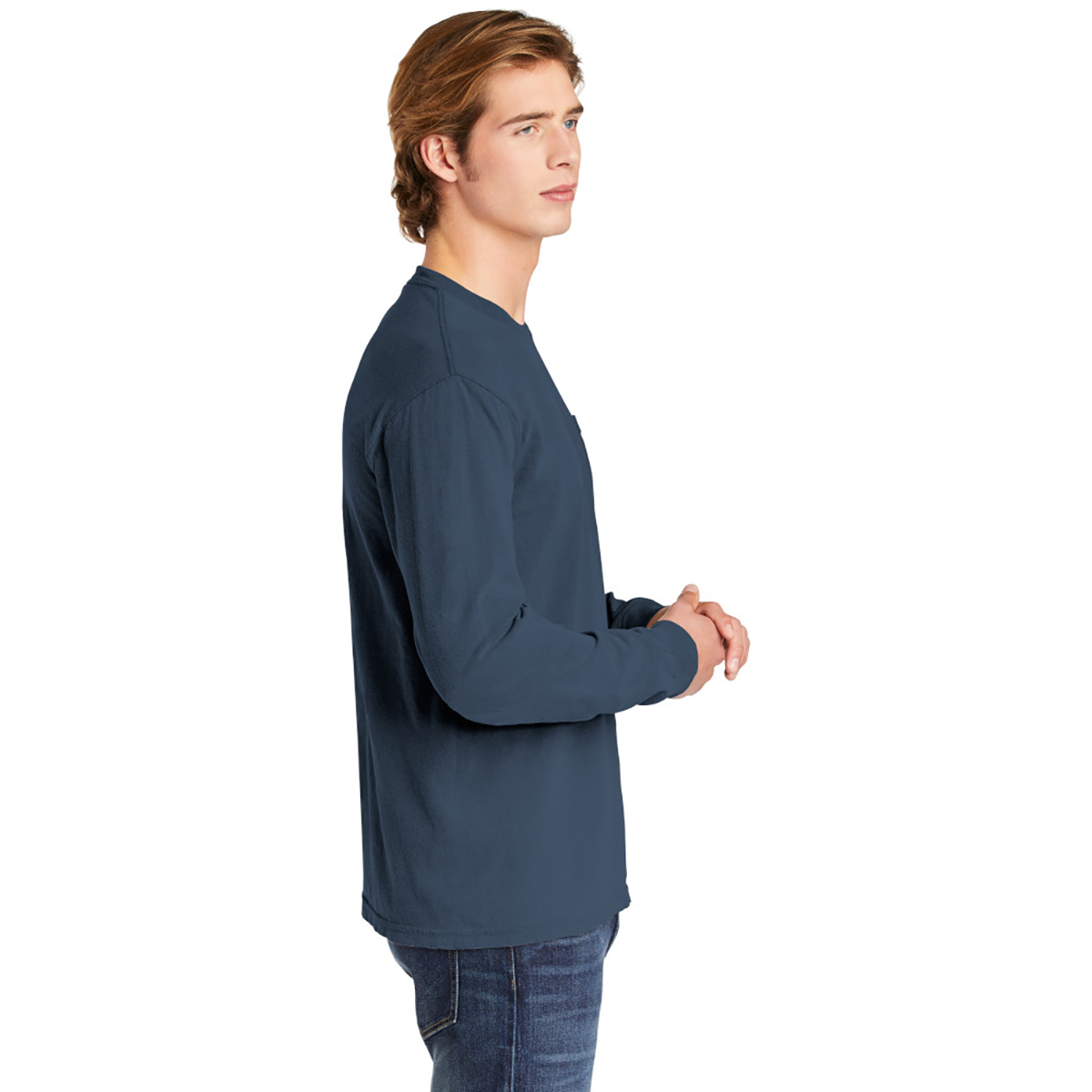 Picture of Garment-dyed Heavyweight Long Sleeve Pocket T-shirt
