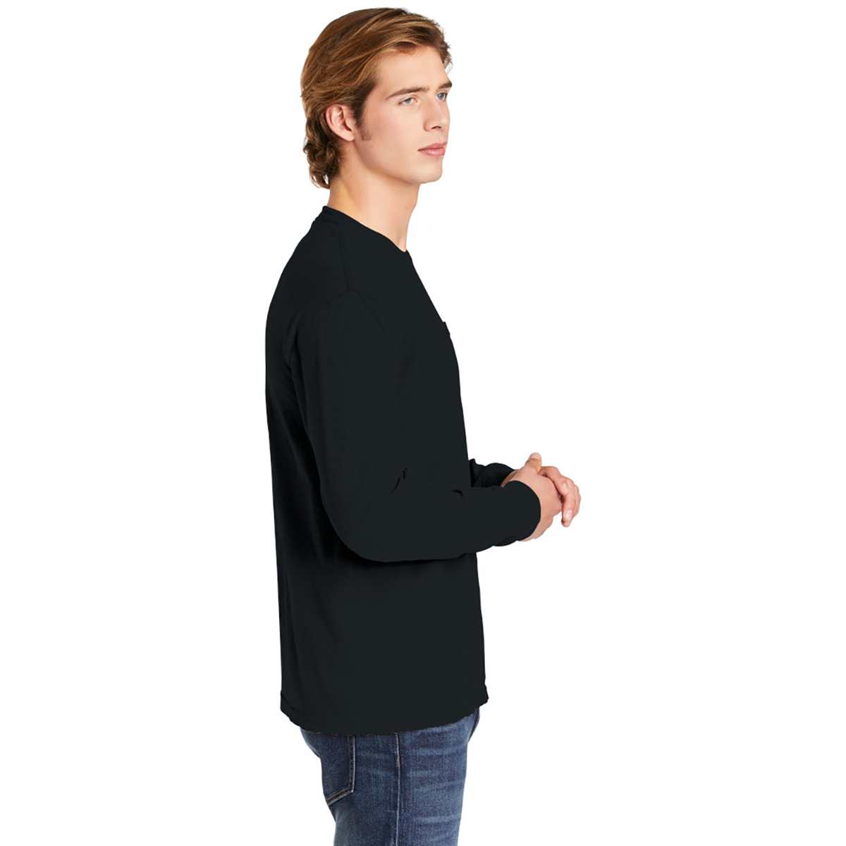 Picture of Garment-dyed Heavyweight Long Sleeve Pocket T-shirt
