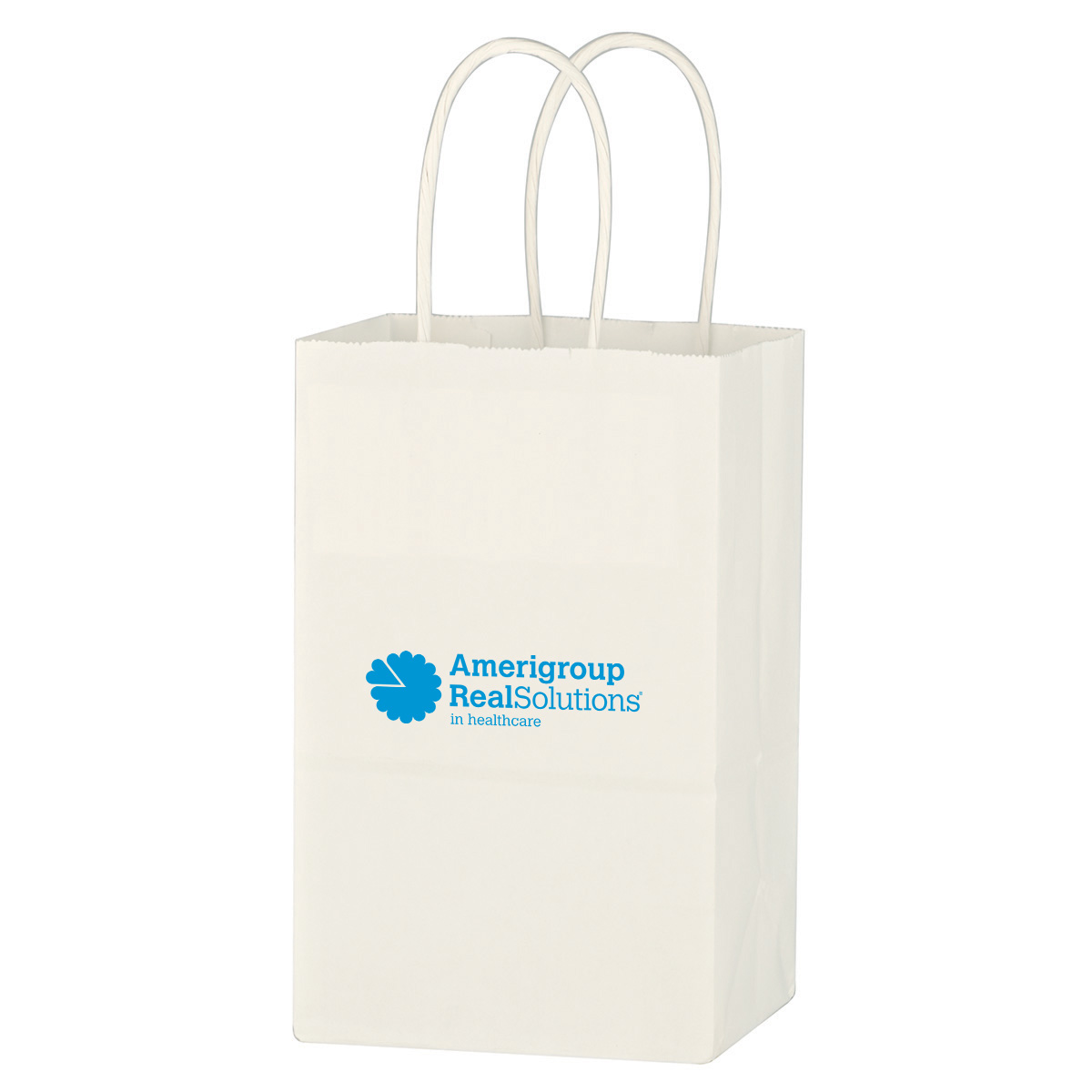 Picture of Kraft Paper White Shopping Bag - 5-1/4" X 8-1/4"