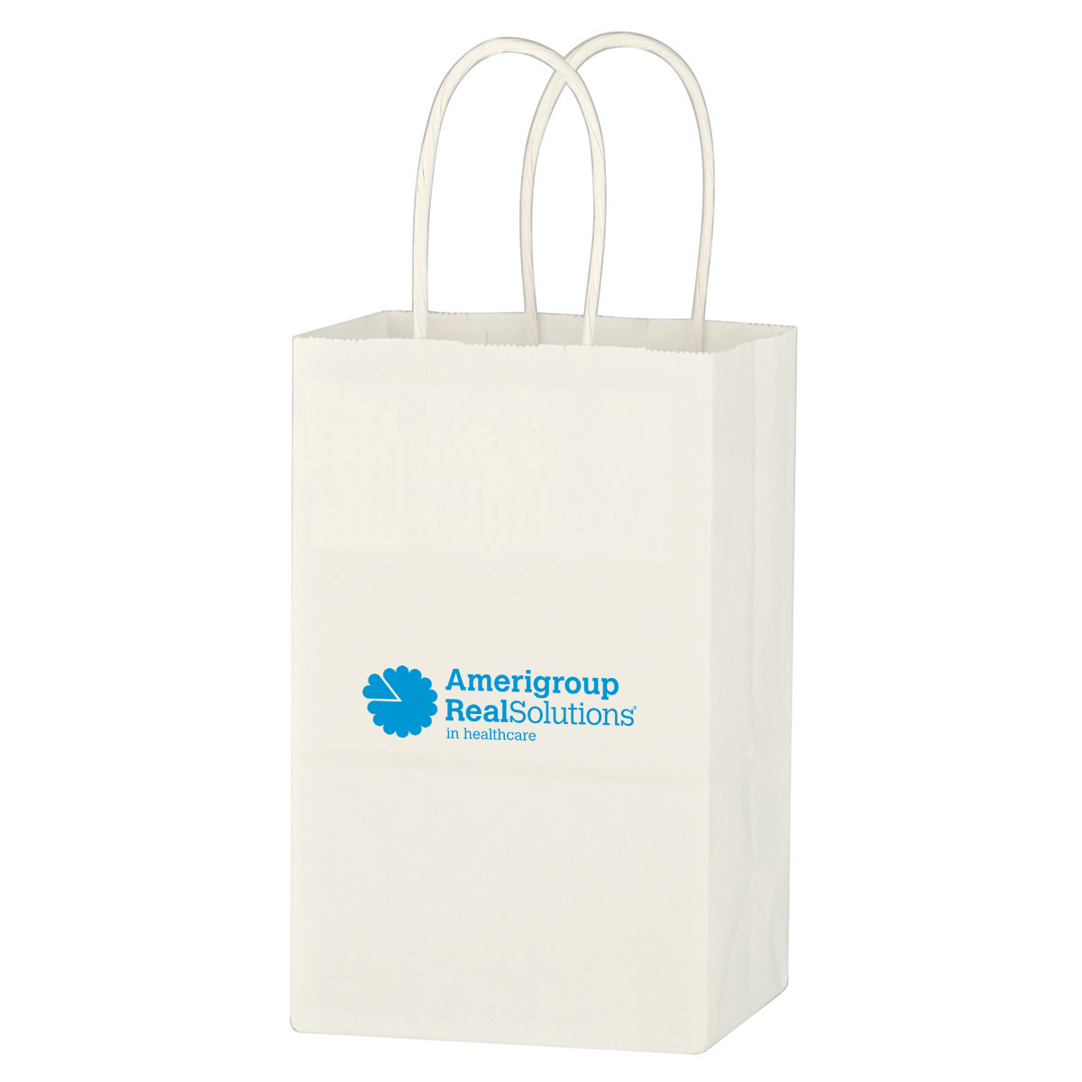 Picture of Kraft Paper White Shopping Bag - 5-1/4" X 8-1/4"