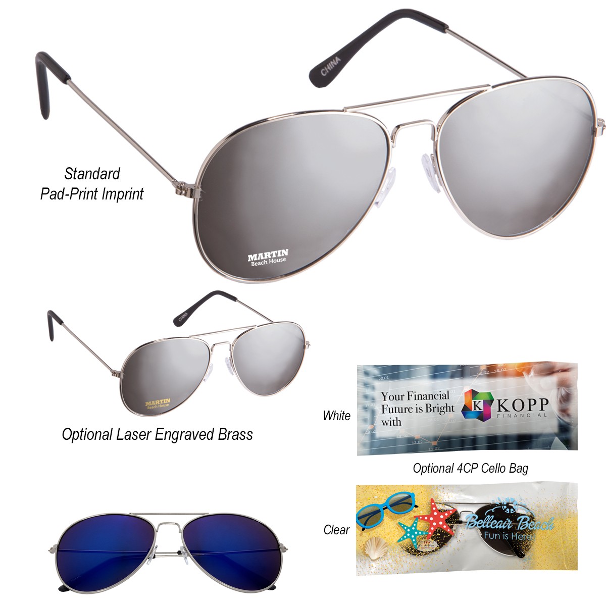 Picture of Color Mirrored Aviator Sunglasses