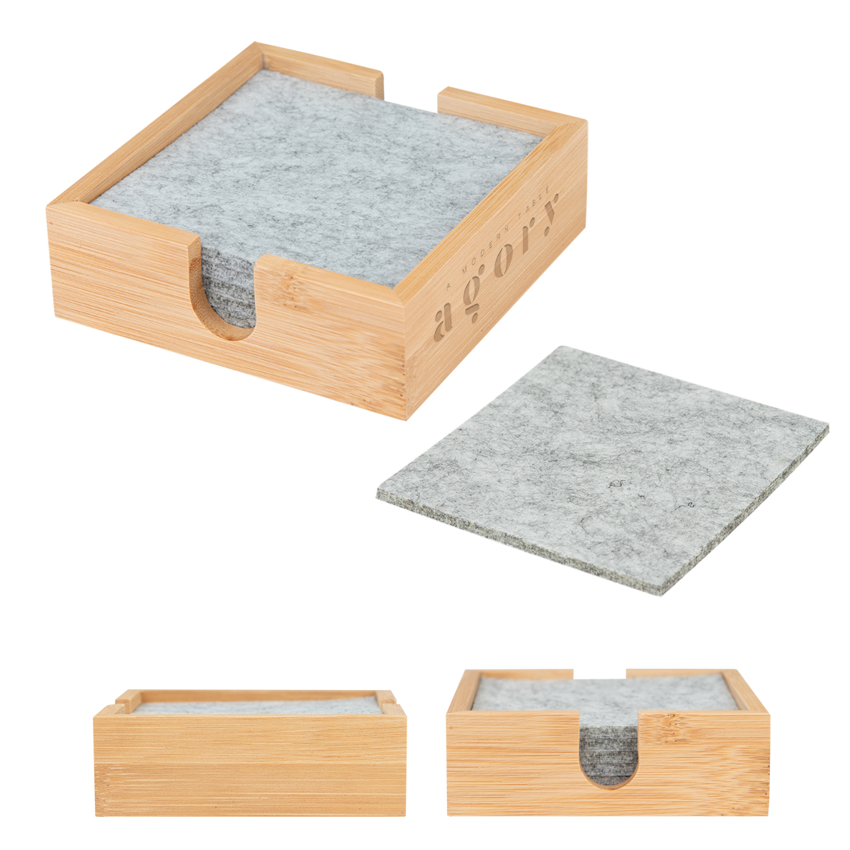 Picture of Bamboo & Recycled Felt Coaster Set
