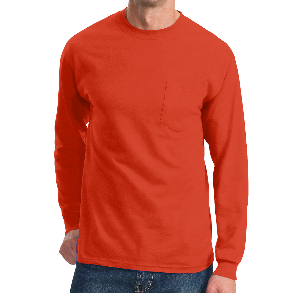 Picture of Port & Company® Tall Long Sleeve Essential Pocket Tee