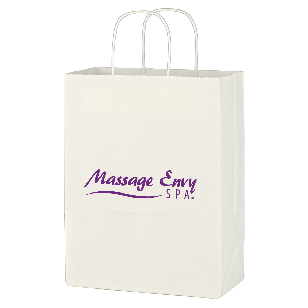 Picture of Kraft Paper White Shopping Bag - 10" X 13"