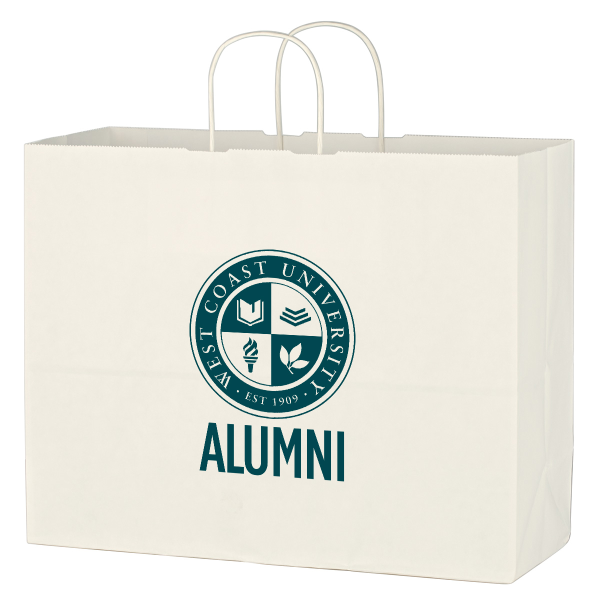 Picture of Kraft Paper White Shopping Bag - 16" X 12-1/2"