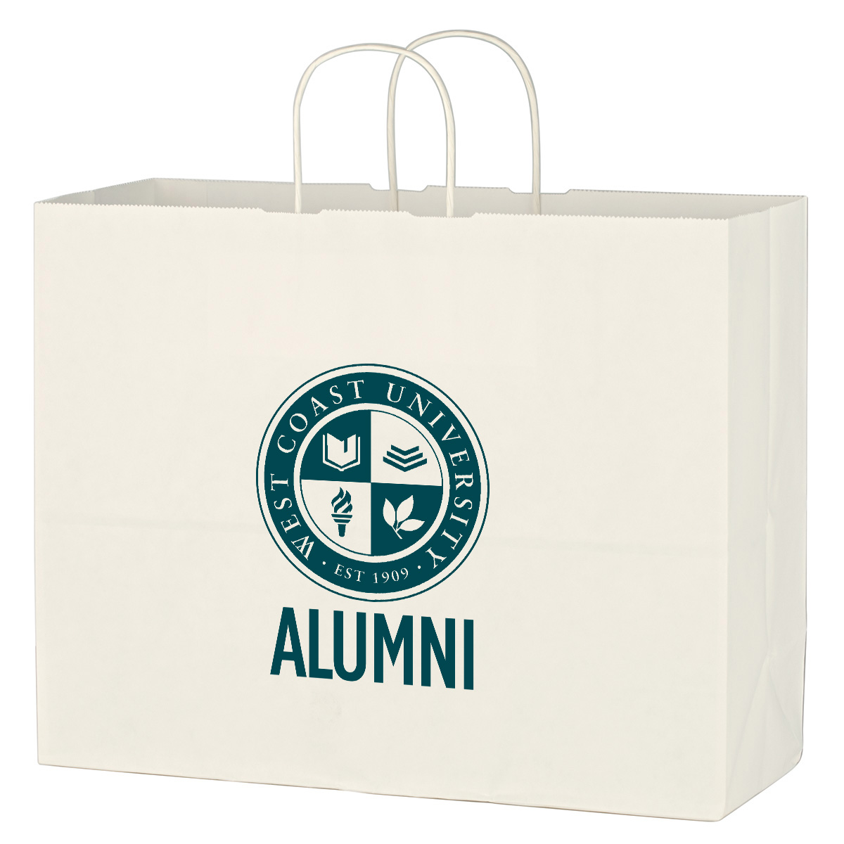 Picture of Kraft Paper White Shopping Bag - 16" X 12-1/2"