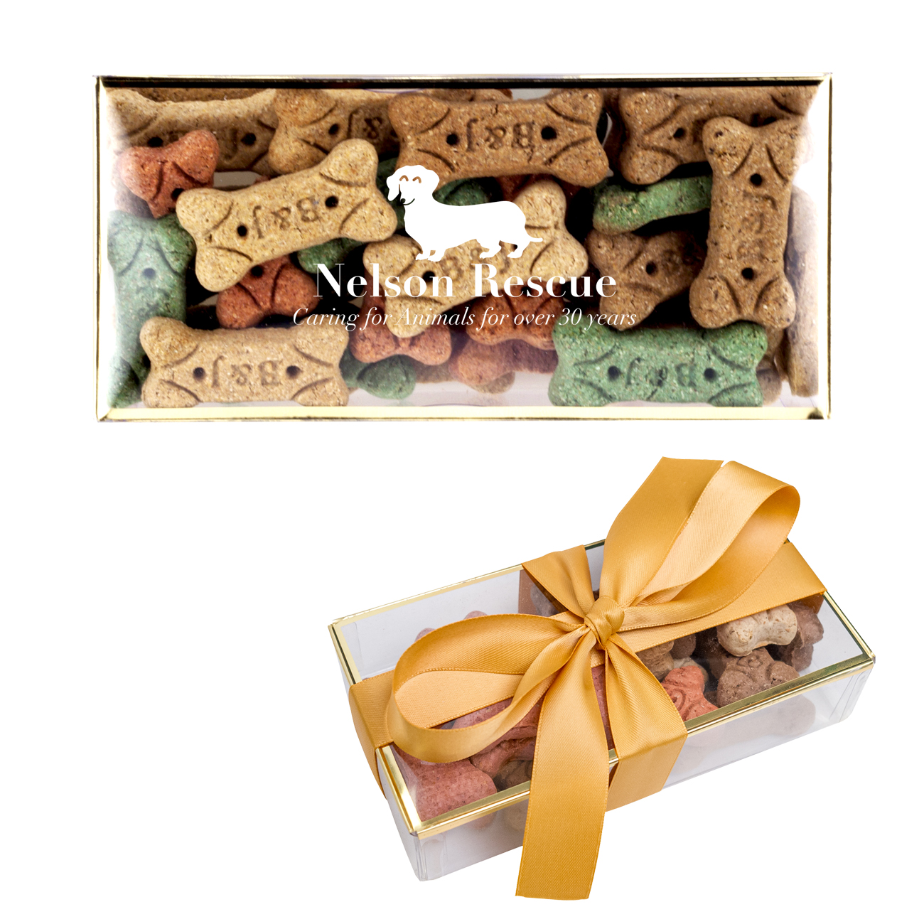 Picture of Dog Bones In A Gold Rimmed Box