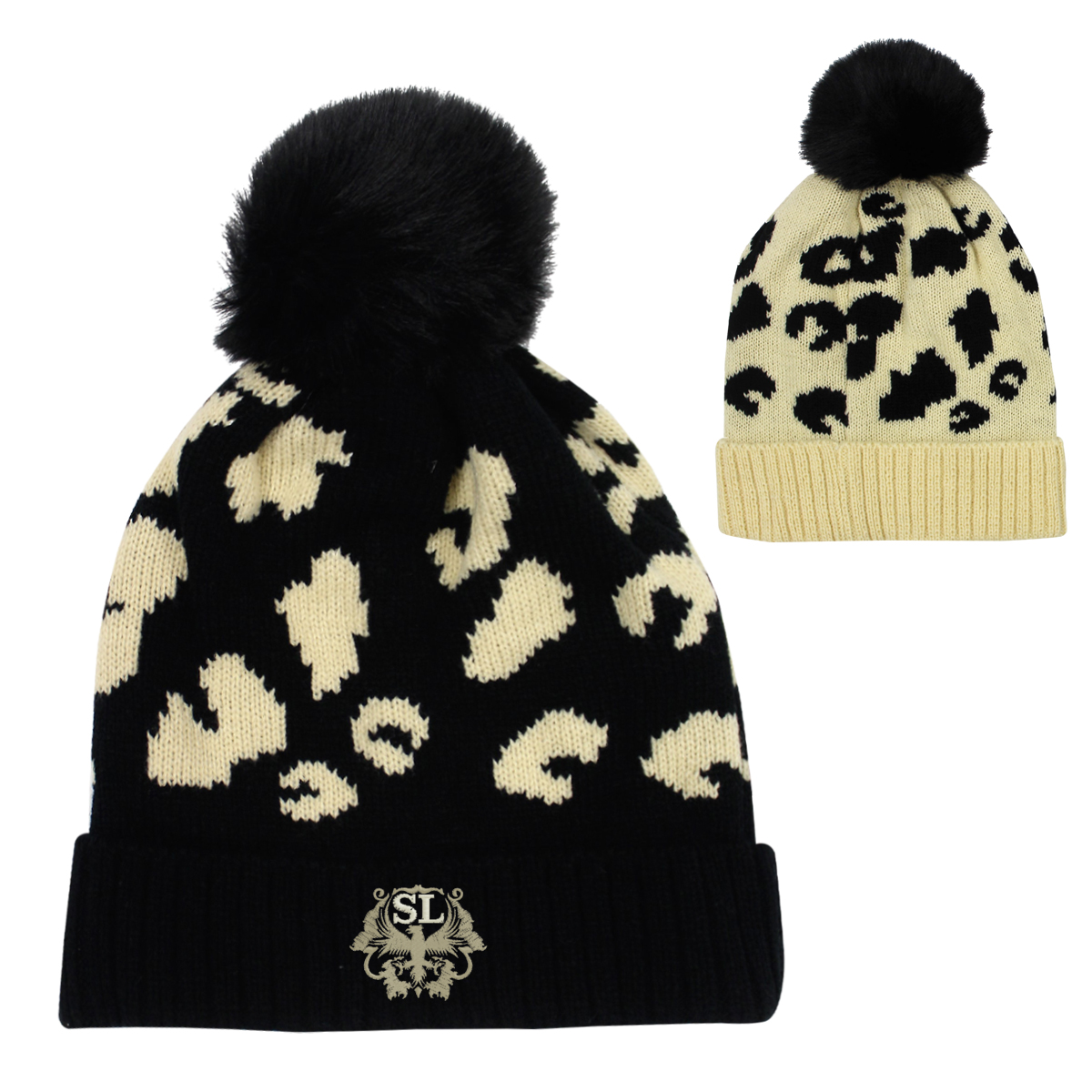 Picture of Leopard Print Pom Beanie