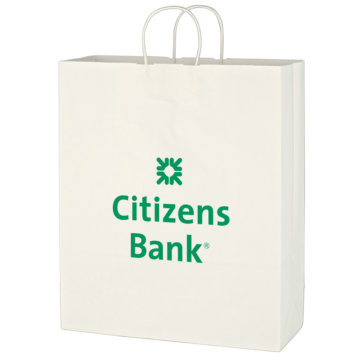 Picture of Kraft Paper White Shopping Bag - 16" X 19"