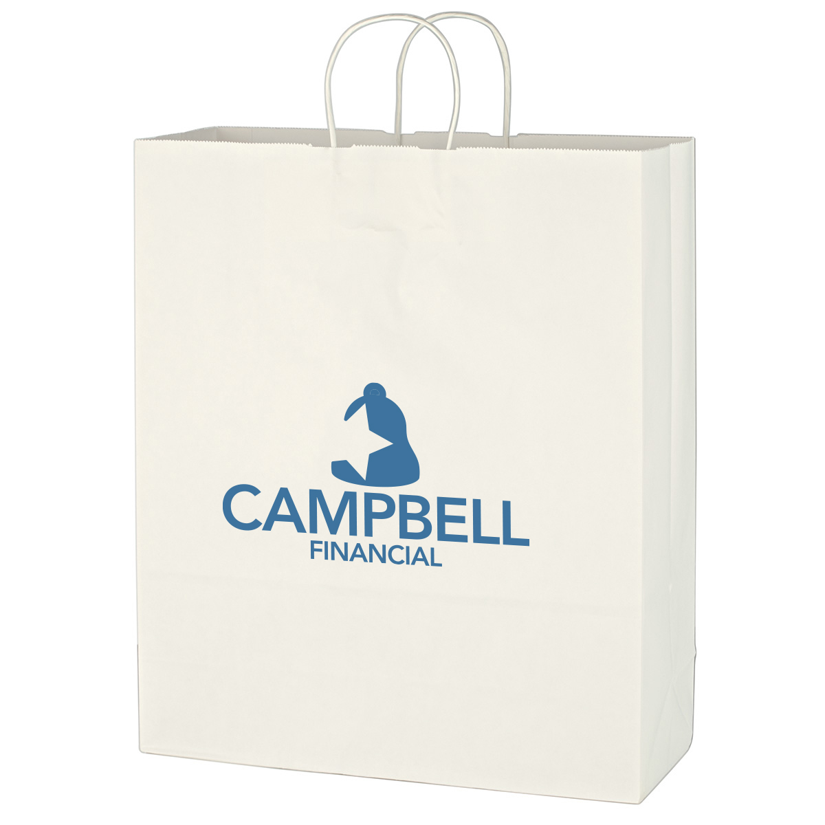 Picture of Kraft Paper White Shopping Bag - 16" X 19"