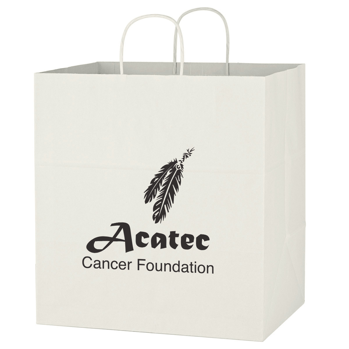 Picture of Kraft Paper White Shopping Bag - 14" X 15"