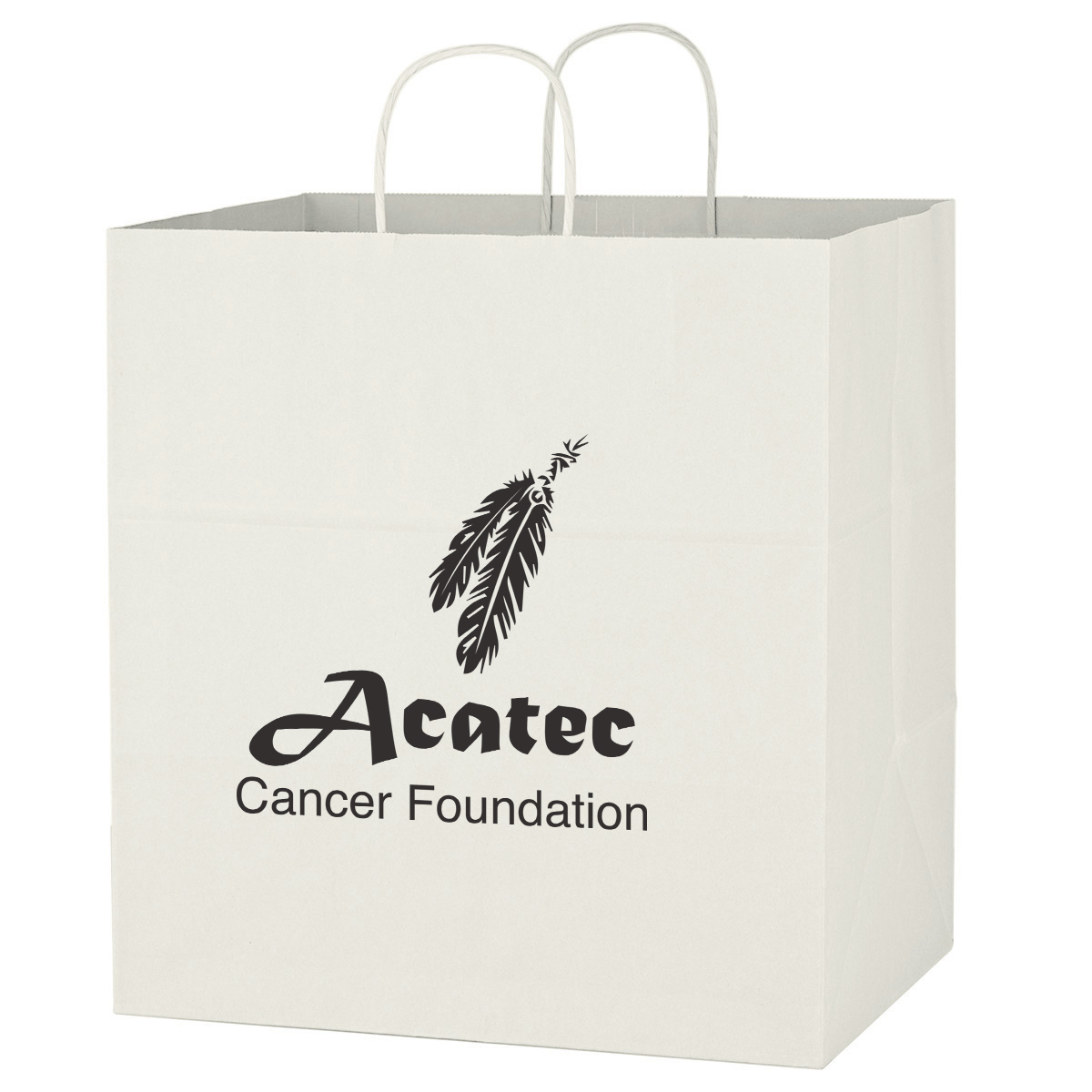 Picture of Kraft Paper White Shopping Bag - 14" X 15"