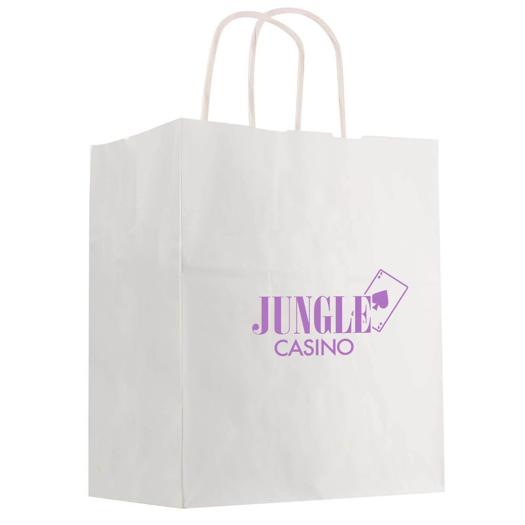 Picture of Kraft Paper White Shopping Bag - 13" X 17"
