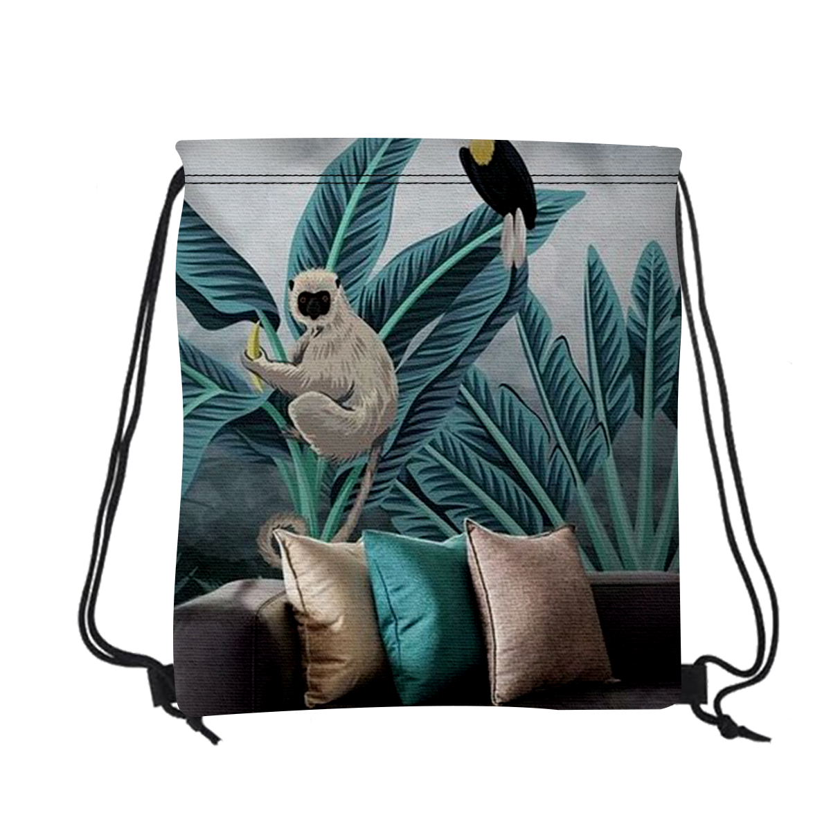 Picture of 16" W X 18" H Canvas Drawstring Backpack