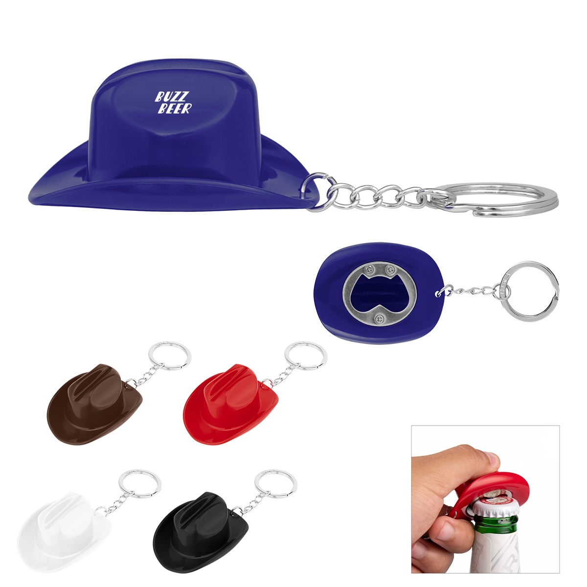 Picture of Cowboy Hat Bottle Opener Keychain