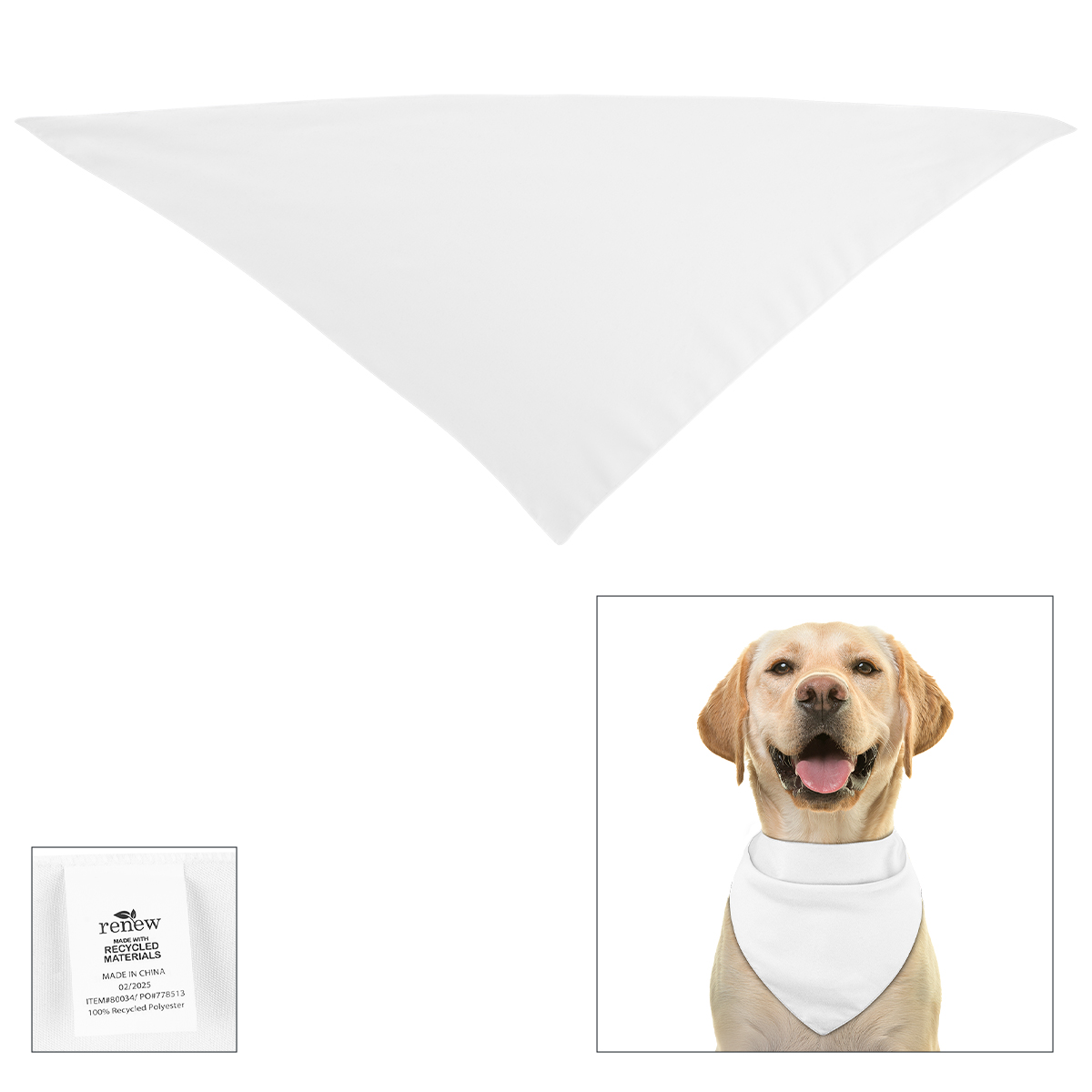 Picture of Full Color Large Triangle Rpet Pet Bandana