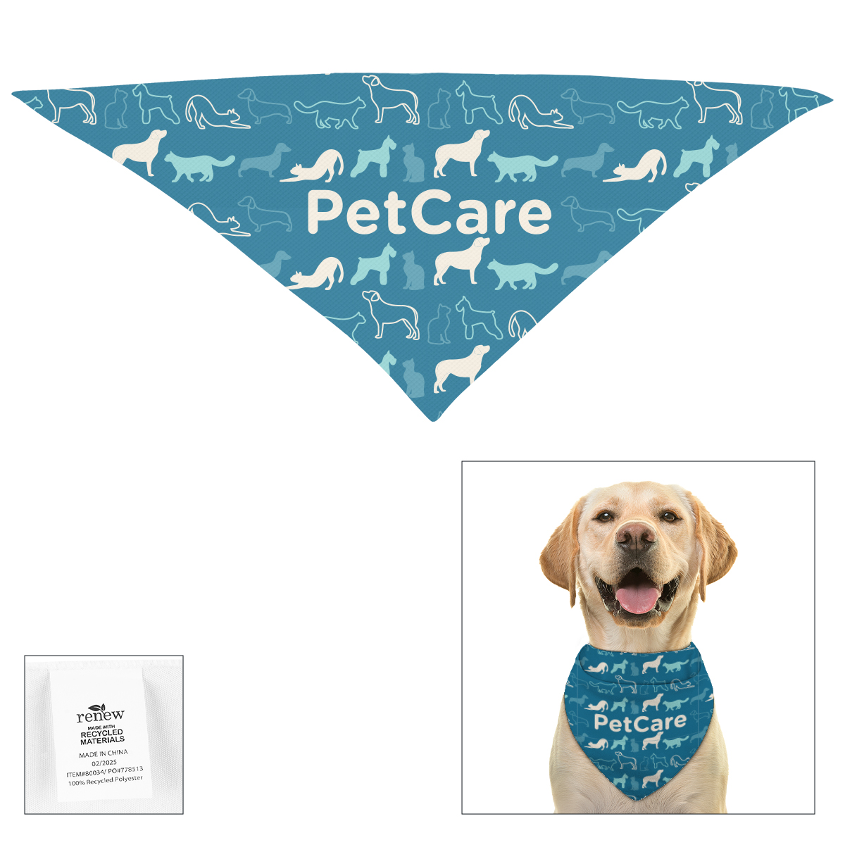 Picture of Full Color Large Triangle Rpet Pet Bandana