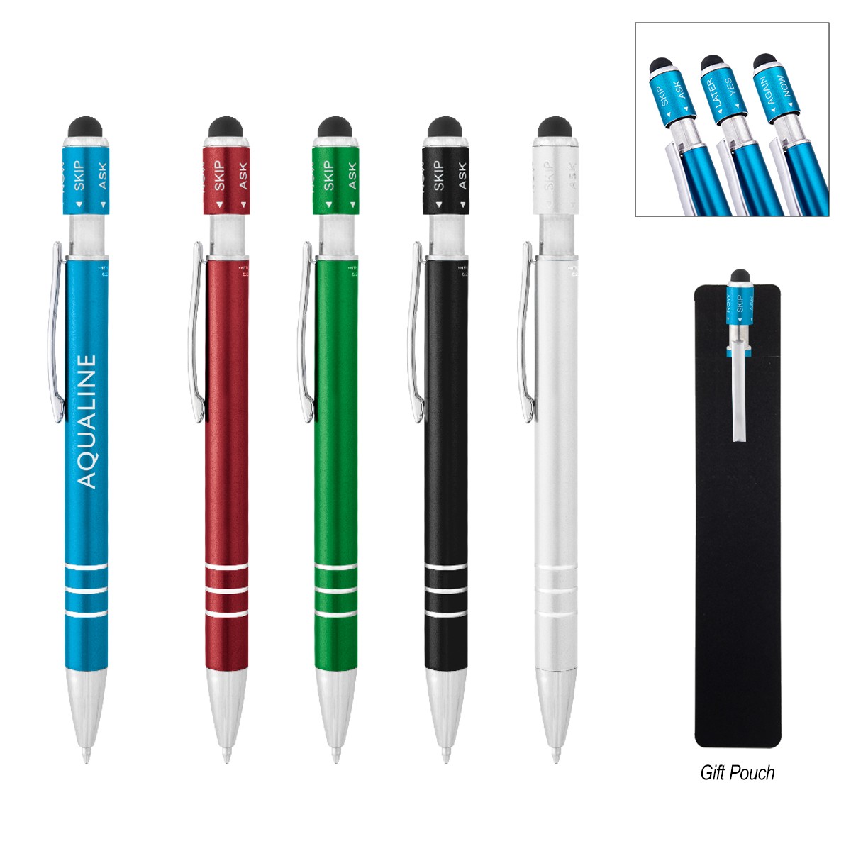 Picture of Recycled Aluminum Spin Game Top Pen With Stylus