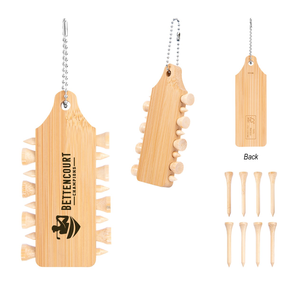 Picture of Bamboo Golf Tee Set Keychain