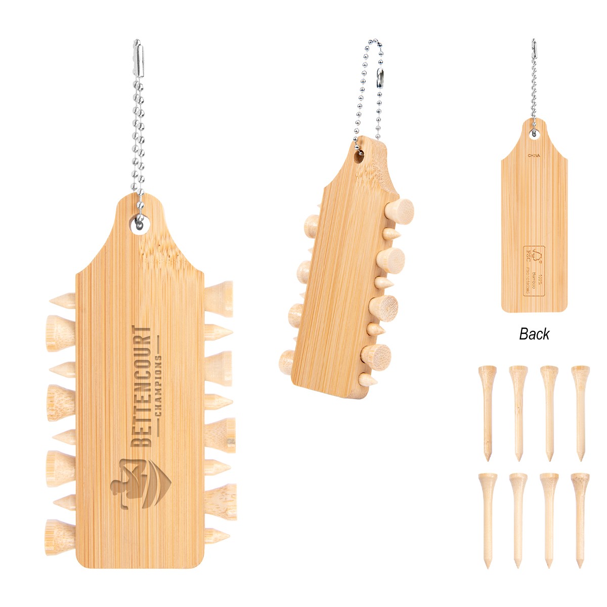 Picture of Bamboo Golf Tee Set Keychain