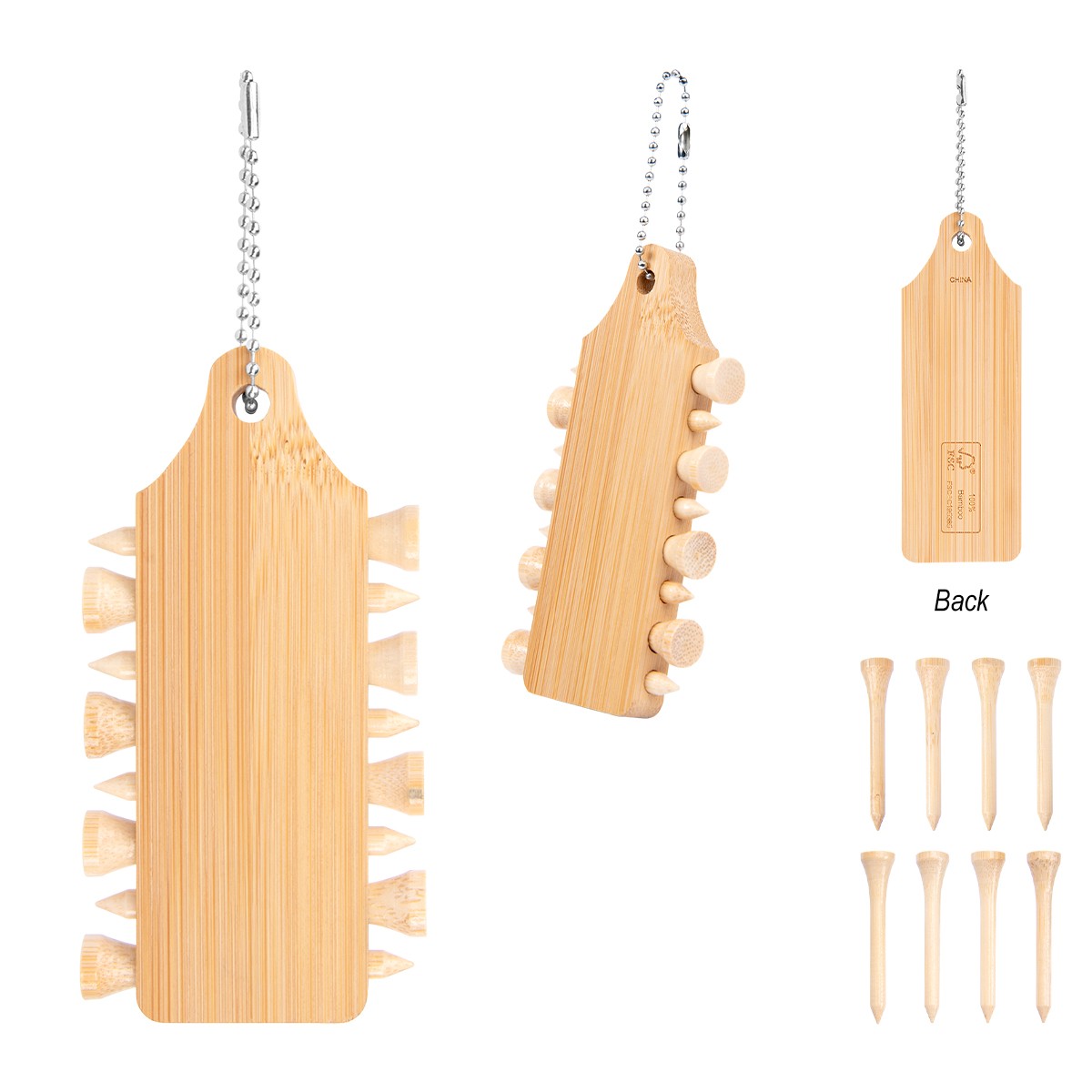 Picture of Bamboo Golf Tee Set Keychain