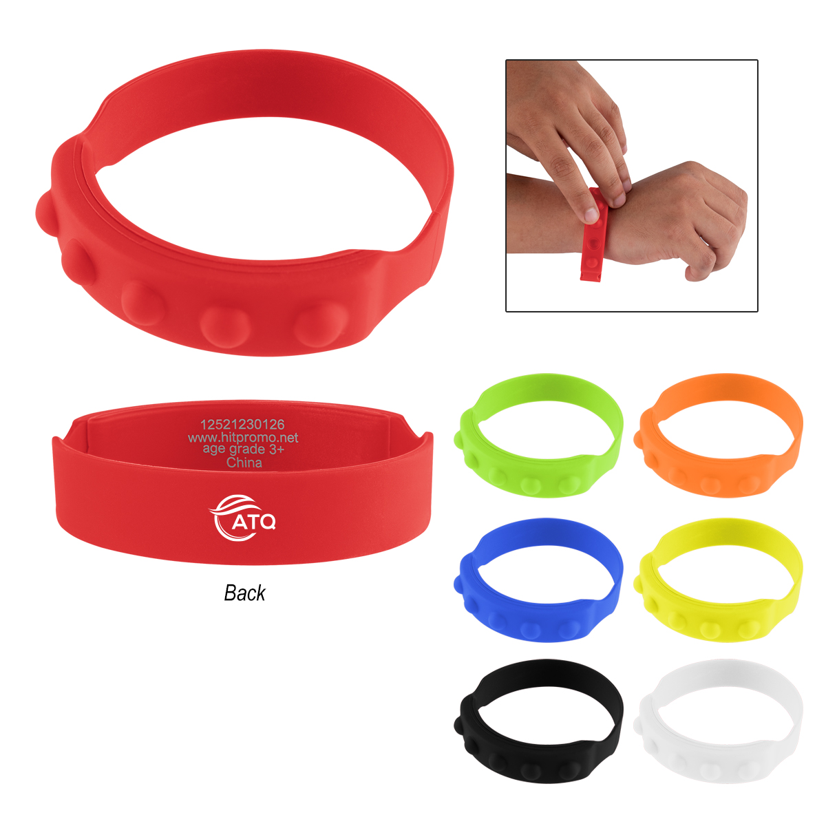Picture of Push Pop Recycled Silicone Wristband