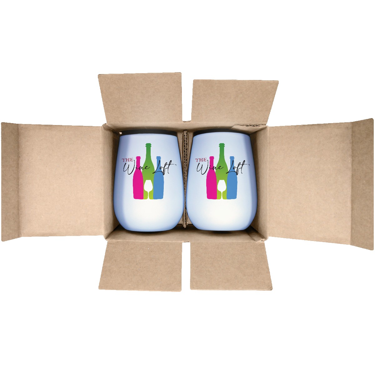Picture of 12 oz. Recycled Stainless Wine Glass - Gift Set, Full Color Digital